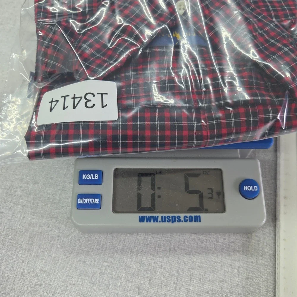 Ralph Lauren Plaid Button Down Shirt Kids Size M 10-12 Red Black Long Sleeve
